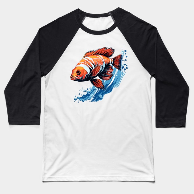 Animal background, cute fish swimming in the water with a pleasant view Baseball T-Shirt by FK
